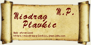 Miodrag Plavkić vizit kartica